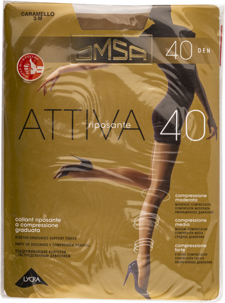 Изображение Колготки 40 ден размер 3 Омса аттива карамелло Омса к/у, 1 шт