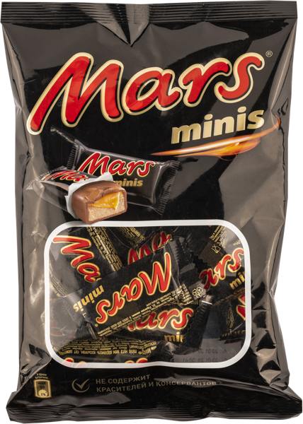 Изображение Батончики минис Марс с нугой и карамелью Марс м/у, 182 г