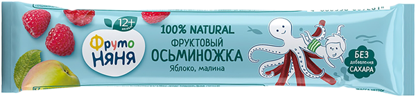 Изображение Фруктовые кусочки с 12 мес Фрутоняня Осьминожка яблоко малина Прогресс м/у, 16 г