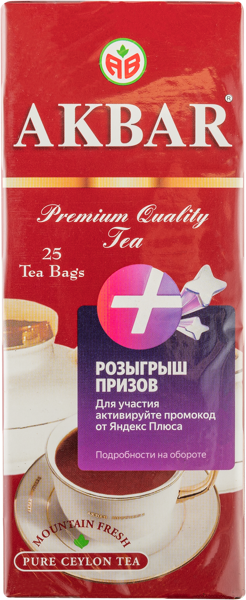 Изображение Чай черный Акбар крупнолистовой Яковлевская ЧФ кор, 100 г