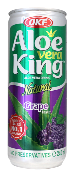 Изображение Напиток негаз сокосодержащий Алоэ Кинг виноград ОКФ Корпорейшн ж/б, 0,24 л