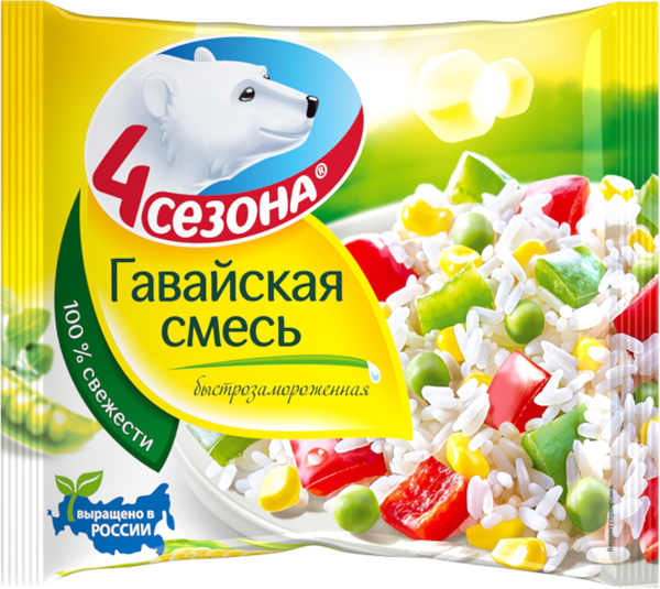 Изображение Овощная смесь замороженная 4 Сезона гавайская Хладоком Западный м/у, 400 г