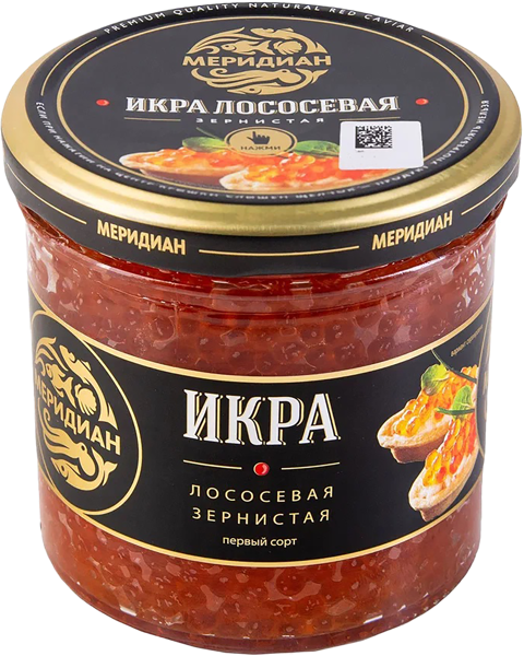 Изображение Икра лососевая Меридиан зернистая Меридиан ТД с/б, 310 г