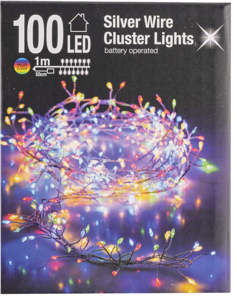 Изображение Электрогирлянда 1м на батарейках Купман роса 100 цветных ЛЕД ламп Купман Интернэшнл п/у, 1 шт