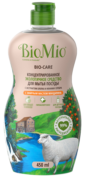 Изображение Средство для посуды и овощей Биомио БИО с маслом мандарина Капелла ООО п/у, 450 мл