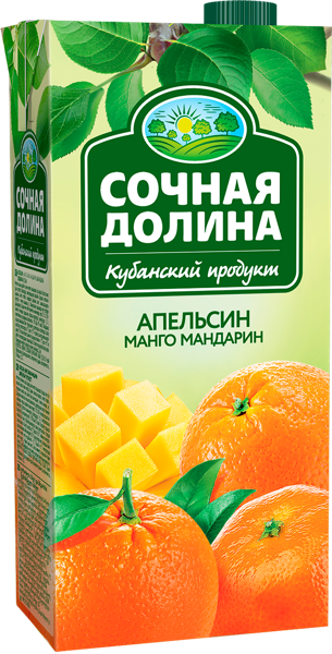 Изображение Напиток Сочная долина апельсин манго мандарин ЮСК т/п, 1,93 л