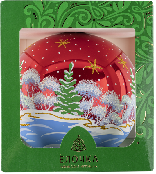 Изображение Шар 7 Русь стекло Ёлочка с402 Клинская игрушка к/у, 1 шт