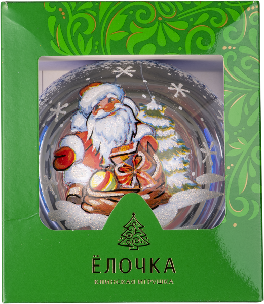 Изображение Шар 6 Морозко стекло Ёлочка с313 Клинская игрушка к/у, 1 шт