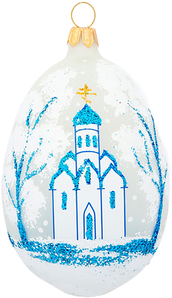 Изображение Яйцо Рождество стекло Ёлочка С1159 Клинская игрушка к/у, 1 шт