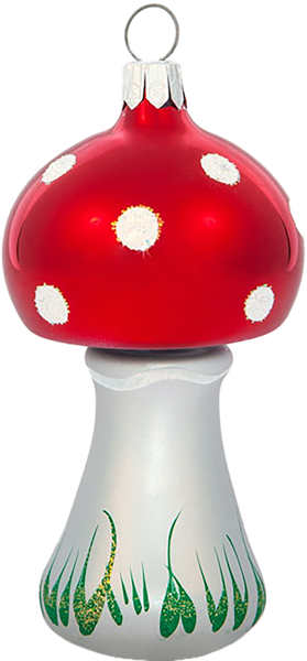Изображение Ёлочное украшение стекло Ёлочка мухомор с22 Клинская игрушка к/у, 1 шт