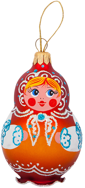 Изображение Матрёшка звонкая стекло Ёлочка с1281 Клинская игрушка к/у, 1 шт
