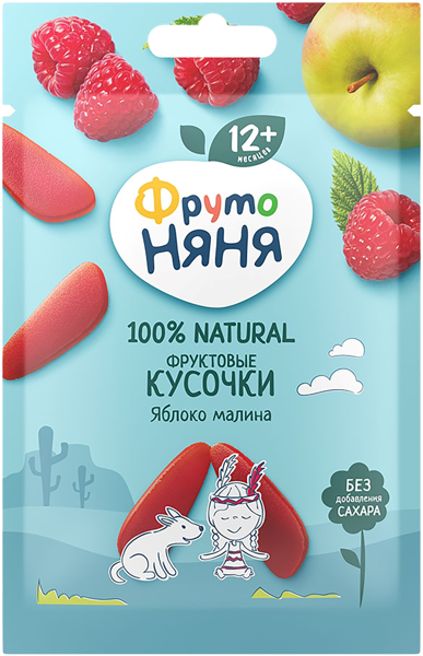 Изображение Фруктовые кусочки с 12 мес Фрутоняня яблоко малина Прогресс м/у, 15 г