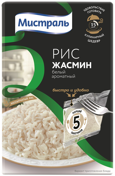 Изображение Рис ароматный Мистраль 5*80 жасмин Мистраль м/у, 400 г