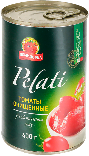 Изображение Томаты в томатном соке Помидорка очищенные Алименко Срл ж/б, 425 г