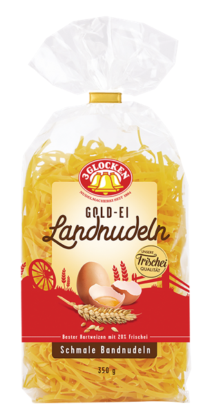 Изображение Макароны из четырех яиц 3 Колокольчика лапша мелкая 3 GLOCKEN м/у, 350 г