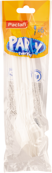 Изображение Одноразовая посуда белая Паклан пати ложка столовая Нинбо Линхуа Пласт м/у, 6 шт