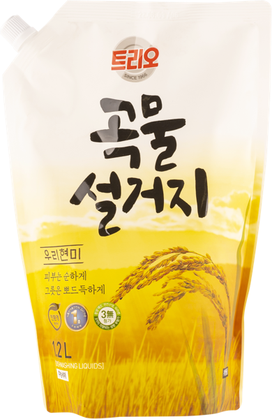 Изображение Средство для мытья посуды Трио рисовые отруби запаска Экён м/у, 1,2 л