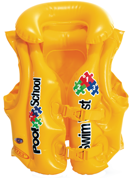 Изображение Жилет для плавания 3-6 лет Интекс делюкс пул скул желтый Интекс к/у, 1 шт