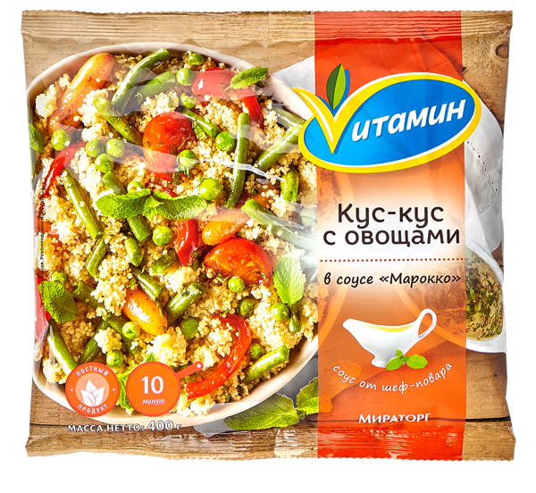 Изображение Овощная смесь замороженная Мираторг кус-кус с овощами Мираторг ТК м/у, 400 г