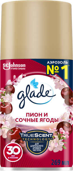 Изображение Освежитель воздуха запаска Глейд автоматик пион и сочные ягоды Ай Си Джонсон ж/б, 269 мл