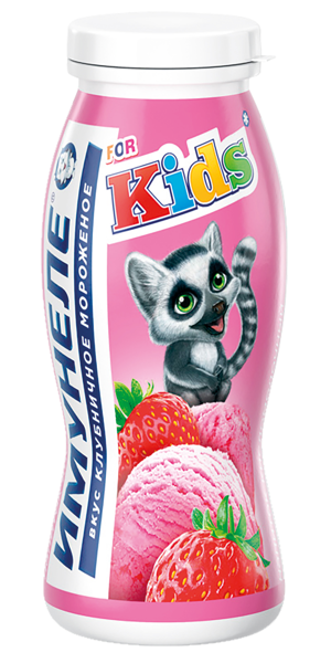 Изображение Йогурт 1,5% питьевой Нео Имунеле Кидс клубничное мороженое ВБД п/б, 100 г