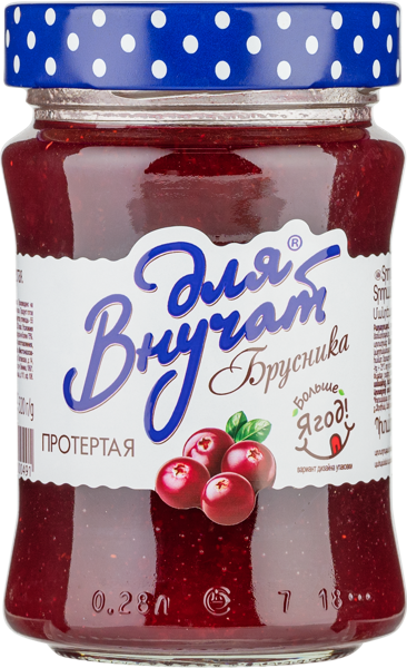Изображение Брусника протертая Для внучат с сахаром ИРГА-Про с/б, 320 г