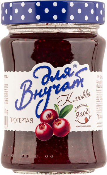 Изображение Клюква протертая Для внучат с сахаром ИРГА-Про с/б, 320 г