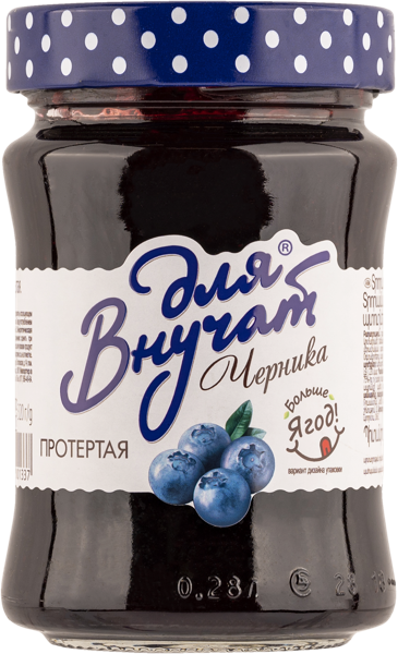 Изображение Черника протертая Для внучат с сахаром ИРГА-Про с/б, 320 г