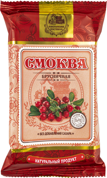 Изображение Смоква без сахара Бабушкина пастила брусничная Белевская пастила м/у, 50 г