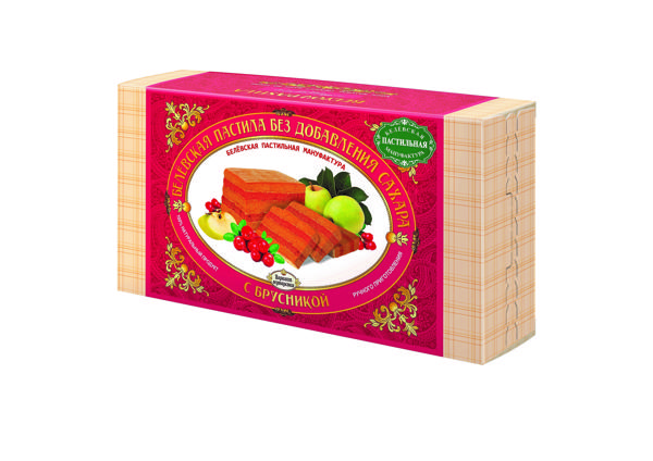 Изображение Пастила без сахара Белевская с брусникой Белевская пастила кор, 180 г