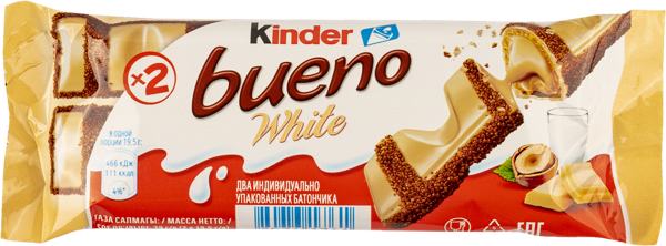 Изображение Батончик вафельный Киндер Буэно Вайт молочно-ореховая начинка Ферреро м/у, 39 г
