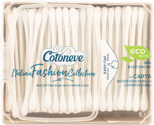 Изображение Ватные палочки 100% хлопок Котонев итальянская мода Сисма п/у, 300 шт