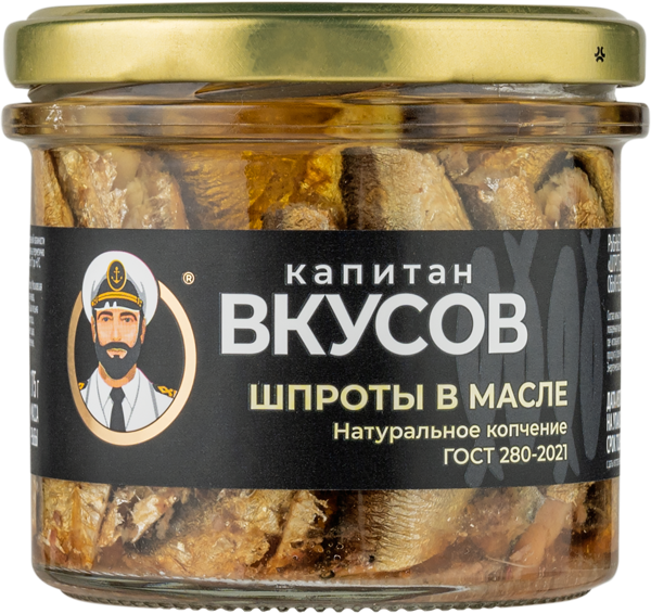 Изображение Шпроты в масле Капитан Вкусов Дальпромрыба с/б, 250 г