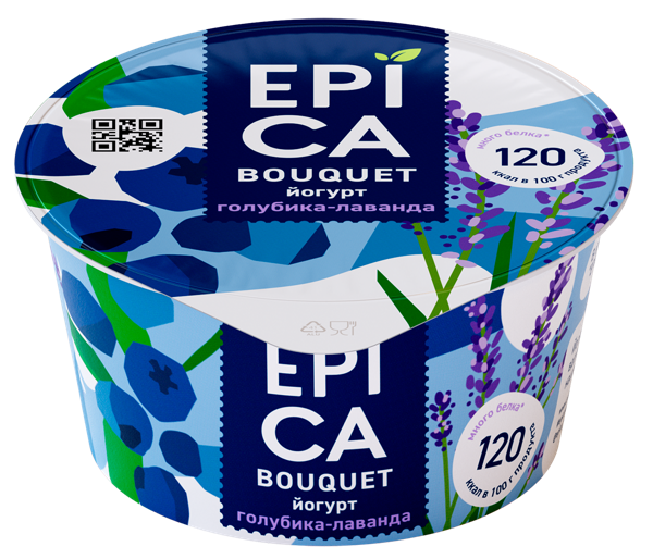 Изображение Йогурт 4,8% Эпика Букет голубика лаванда Эрманн п/б, 130 г