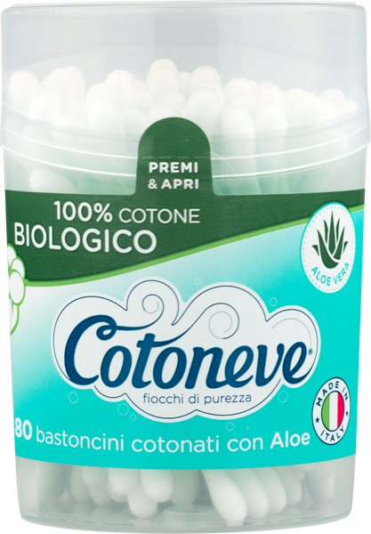 Изображение Ватные палочки 100% хлопок Котонев БИО с экстрактом алоэ Сисма п/у, 80 шт