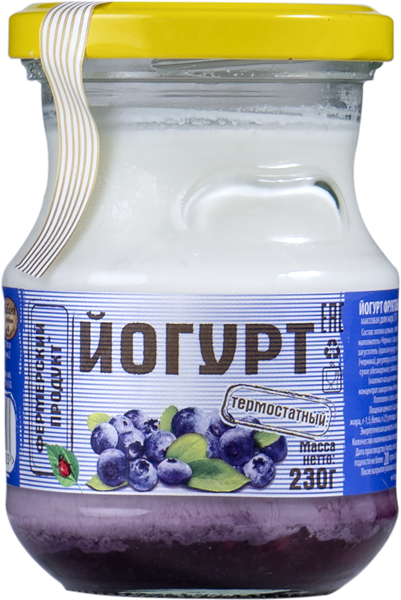 Изображение Йогурт 1,5% термостатный Фермерский продукт черника КубаньРус-Молоко с/б, 230 г