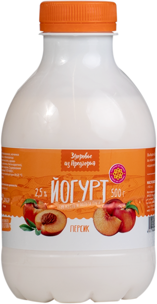Изображение Йогурт 2,5% питьевой Здоровье из предгорья персик Абинский МЗ п/б, 500 мл