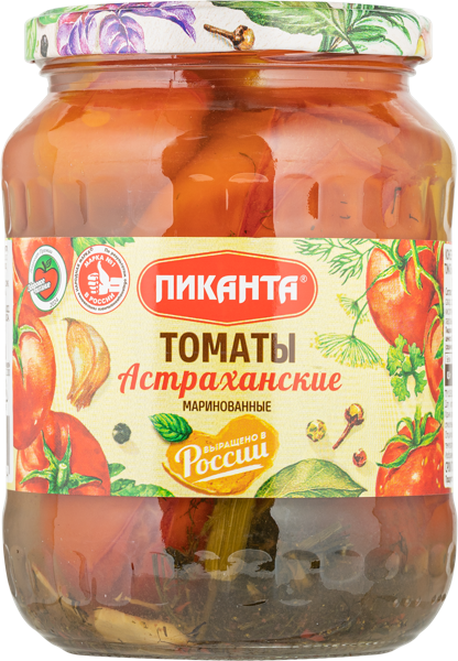 Изображение Томаты маринованные Пиканта астраханские Вкусный продукт с/б, 690 г