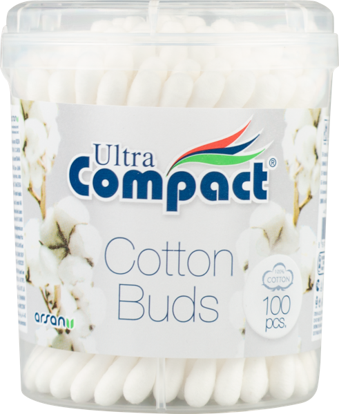Изображение Ватные палочки 100% хлопок Ультра компакт Арсан Кимья п/у, 100 шт