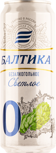 Изображение Пиво безалкогольное 0,5% н/ф Балтика №0 Балтика ж/б, 0,45 л