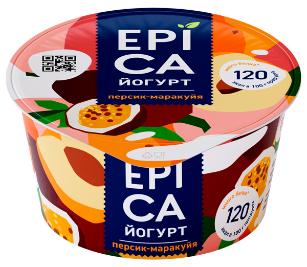 Изображение Йогурт 4,8% Эпика персик-маракуйя Эрманн п/б, 130 г