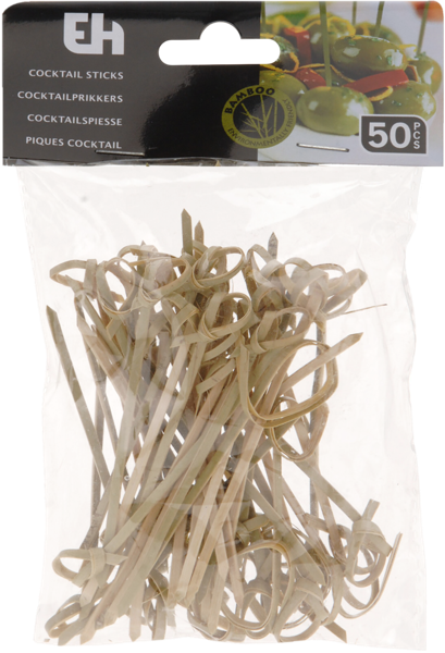 Изображение Шпажки 20см для канапе Купман бамбук закрученные Купман Интернэшнл м/у, 50 шт