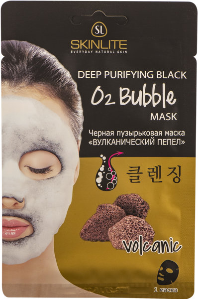 Изображение Маска пузырьковая для лица Скинлайт вулканический пепел Эдвин м/у, 1 шт