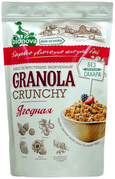 Изображение Мюсли Бионова кранчи ягодные Новапродукт АГ м/у, 400 г
