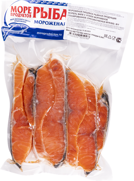 Изображение Рыба замороженная Море Продуктов форель филе гриль Саврасенко Н.Н. ИП в/у, 400 г