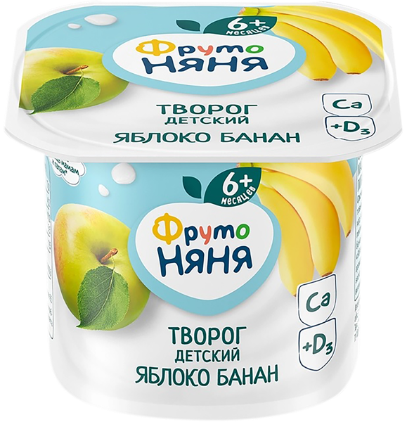 Изображение Биотворог 4,2% с 6 месяцев Фрутоняня яблоко банан Прогресс п/б, 100 г