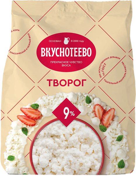 Изображение Творог 9% Вкуснотеево Молвест м/у, 300 г
