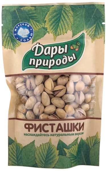 Изображение Орехи натуральные Дары природы фисташки жареные МОК производство м/у, 130 г