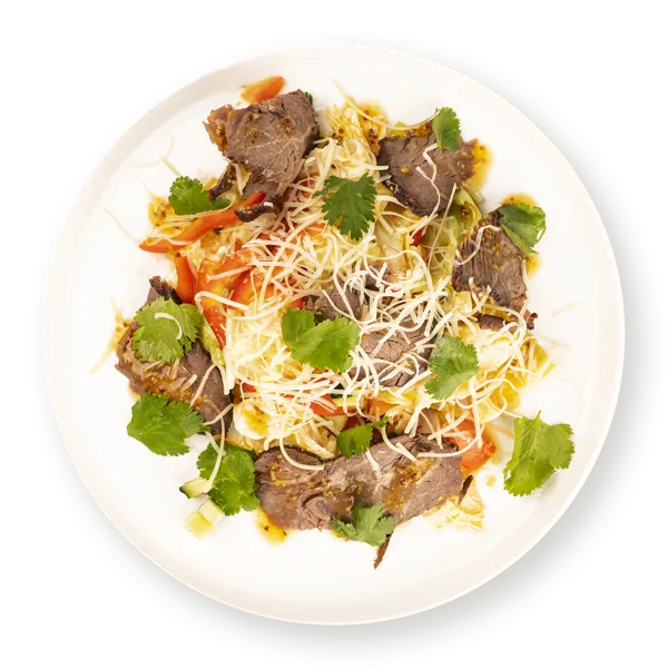 Изображение Салат с горчичной заправкой С запеченным ростбифом с овощами и зеленью В.Порядин-Табрис вес 