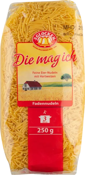 Изображение Макароны из двух яиц 3 Колокольчика вермишель №09 3 GLOCKEN м/у, 250 г